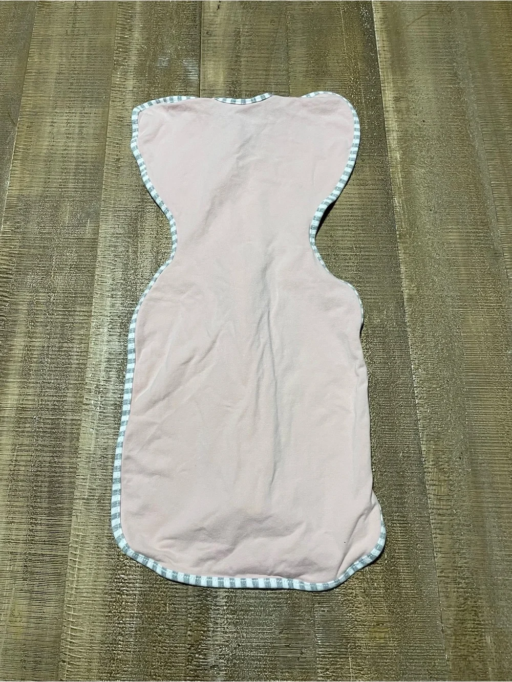 Love to Dream Pink Swaddle Sleep Sack with Gray Stripe Trim